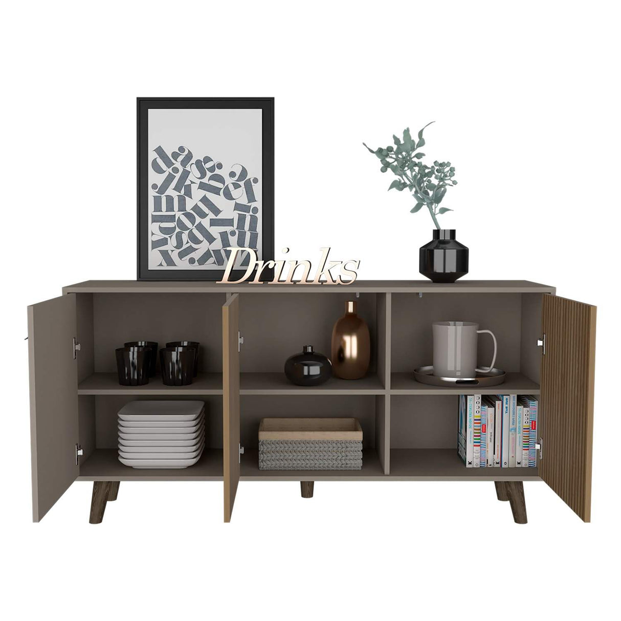 Bifé Funes Taupe 150 cm con Puerta - Bifes y Arrimos | Bylmo