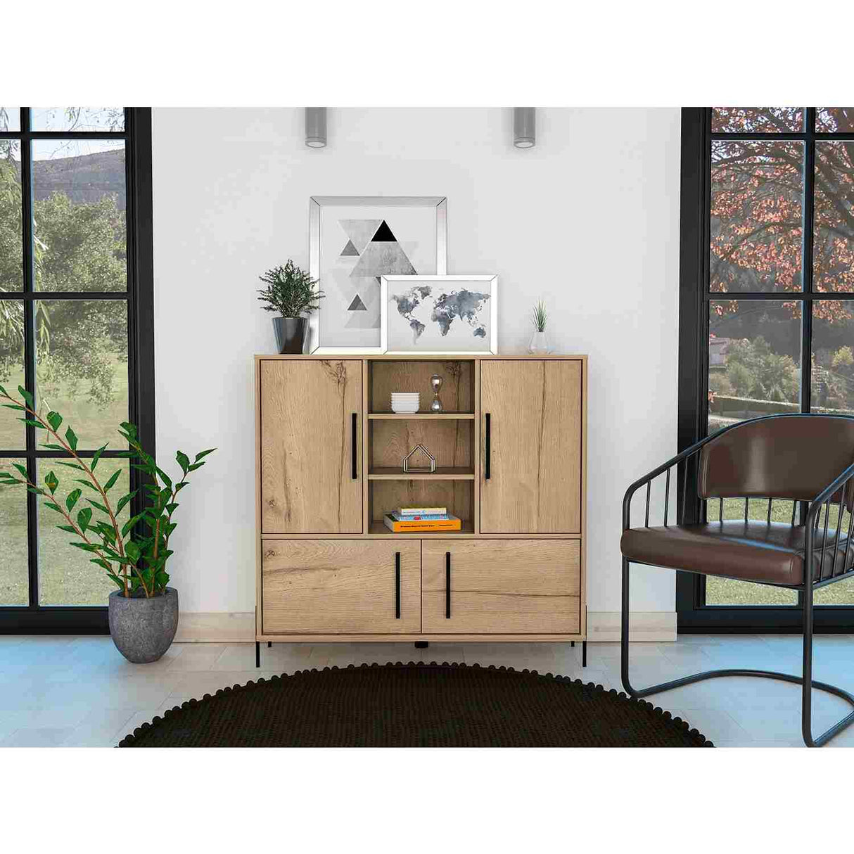 Bifé Shanghai Duna 107x100.3cm con Nueve Compartimientos y con Patas - Bifes y Arrimos | Bylmo