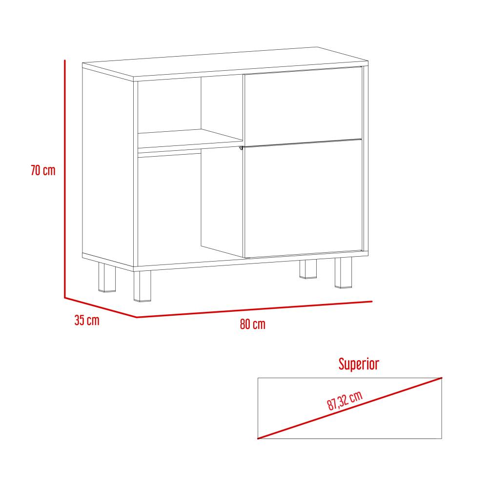 Arrimo Tunez Duna 80 cm con Una Puerta y Un Cajón - Bifes | Bylmo