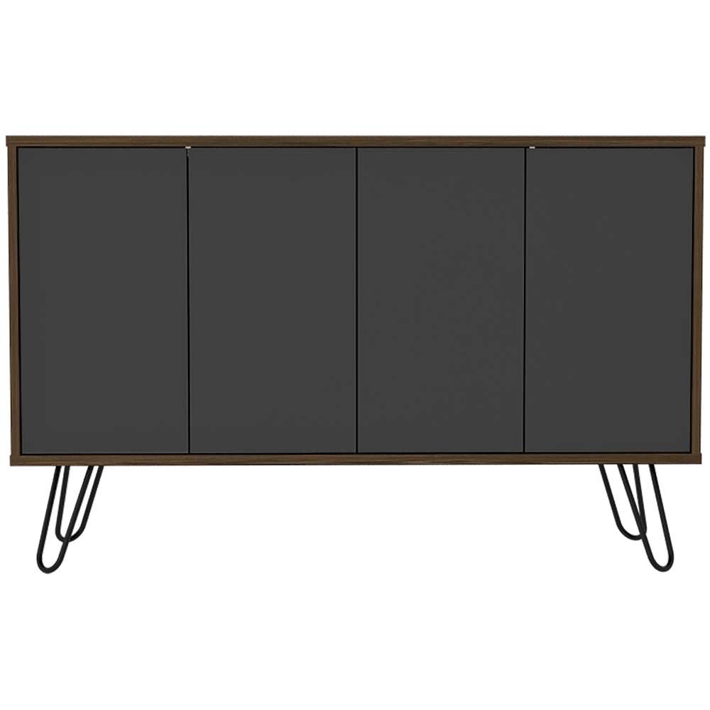 Bife Vassel Coñac y Plomo 117 cm con Cuatro Puertas - Bifes | Bylmo