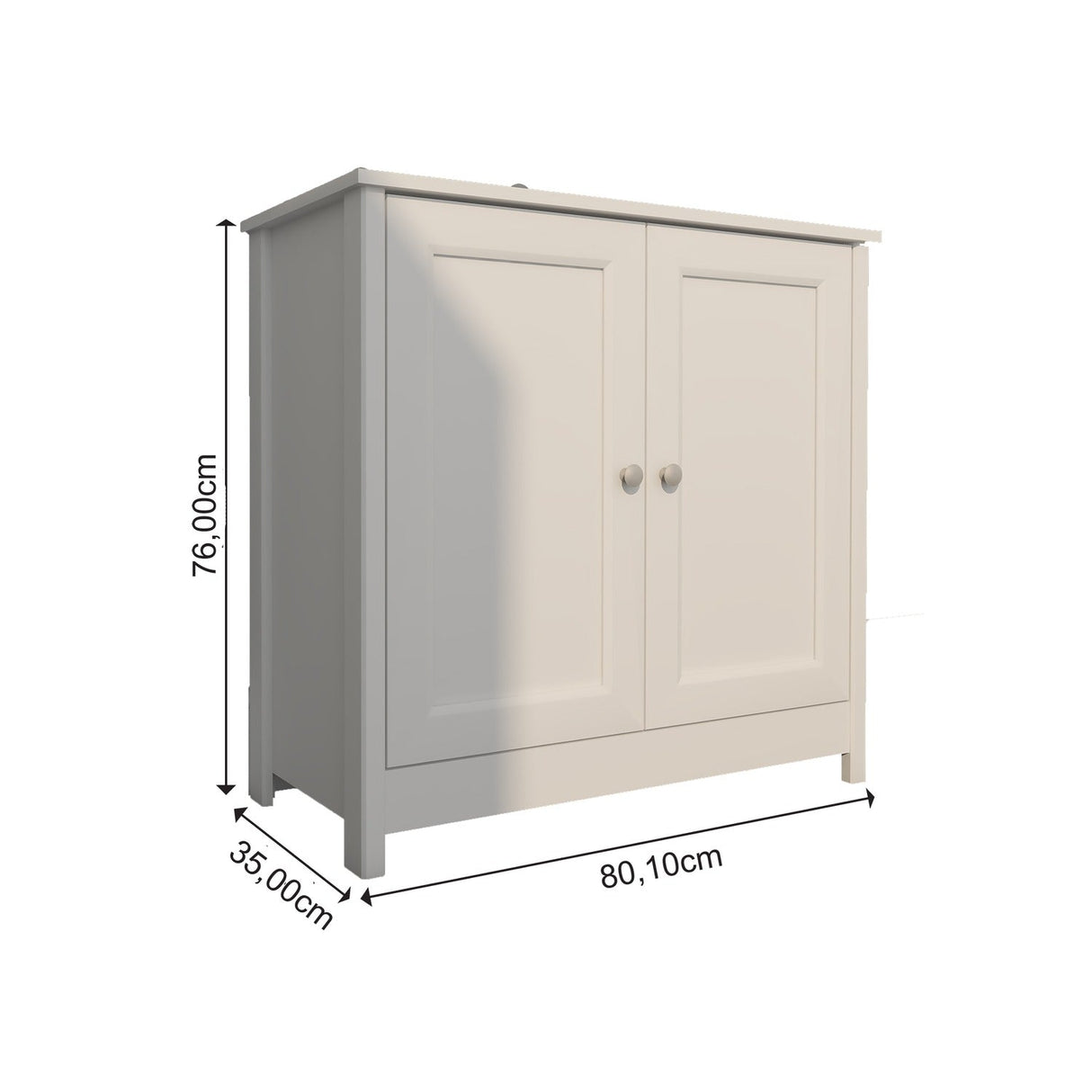 Bifera Blanco 80x76cm con Dos Compartimientos y con Patas - Bifes y Arrimos | Bylmo