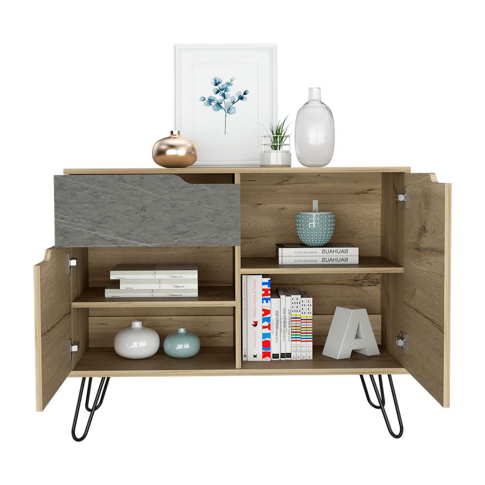 Arrimo Mónaco Duna 99.2x80cm con Un Cajón y con Cuatro Compartimientos - Bifes | Bylmo