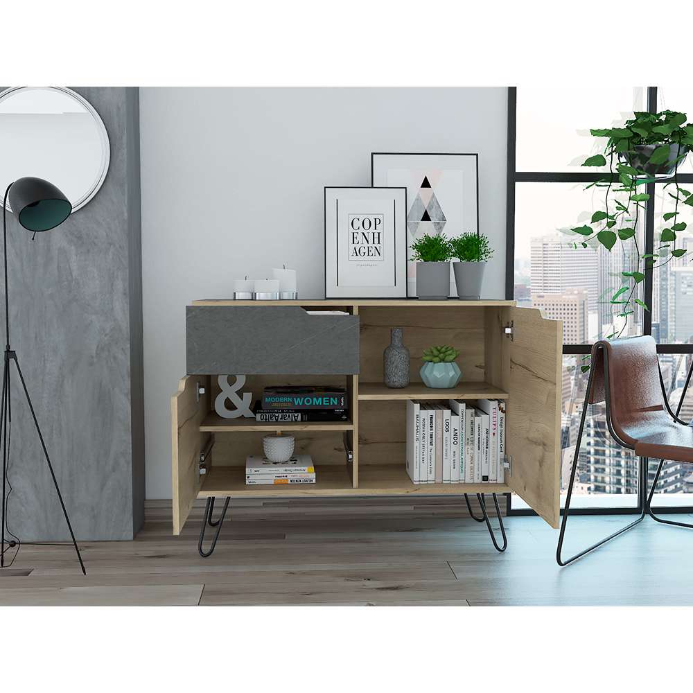 Arrimo Mónaco Duna 99.2x80cm con Un Cajón y con Cuatro Compartimientos - Bifes | Bylmo