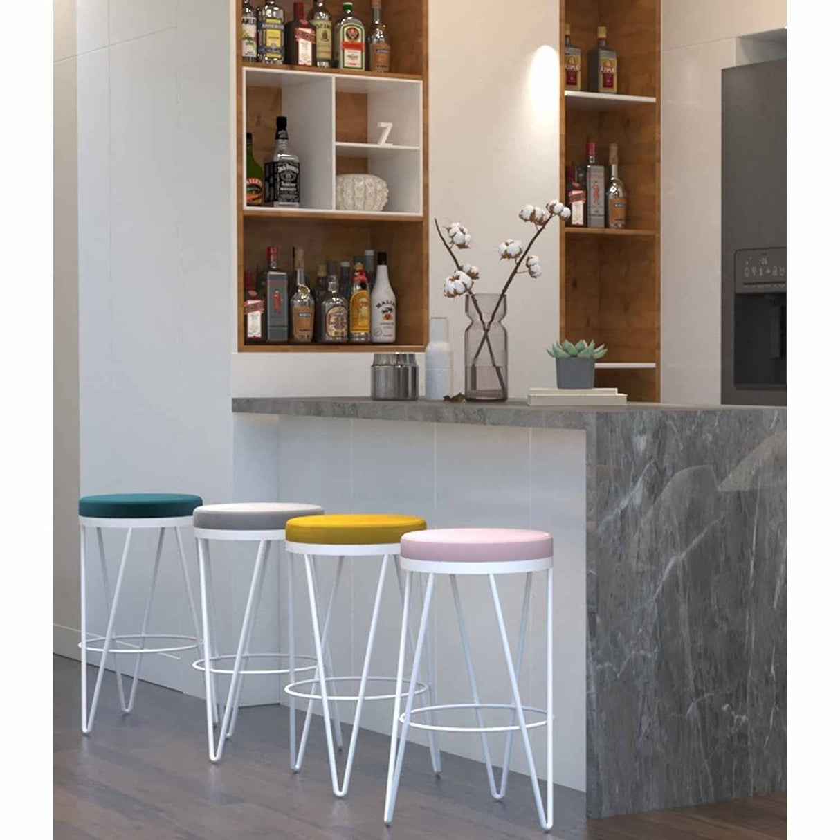 Butaco Óregon Petróleo 40 cm Metálico - Sillas y Butacos | Bylmo