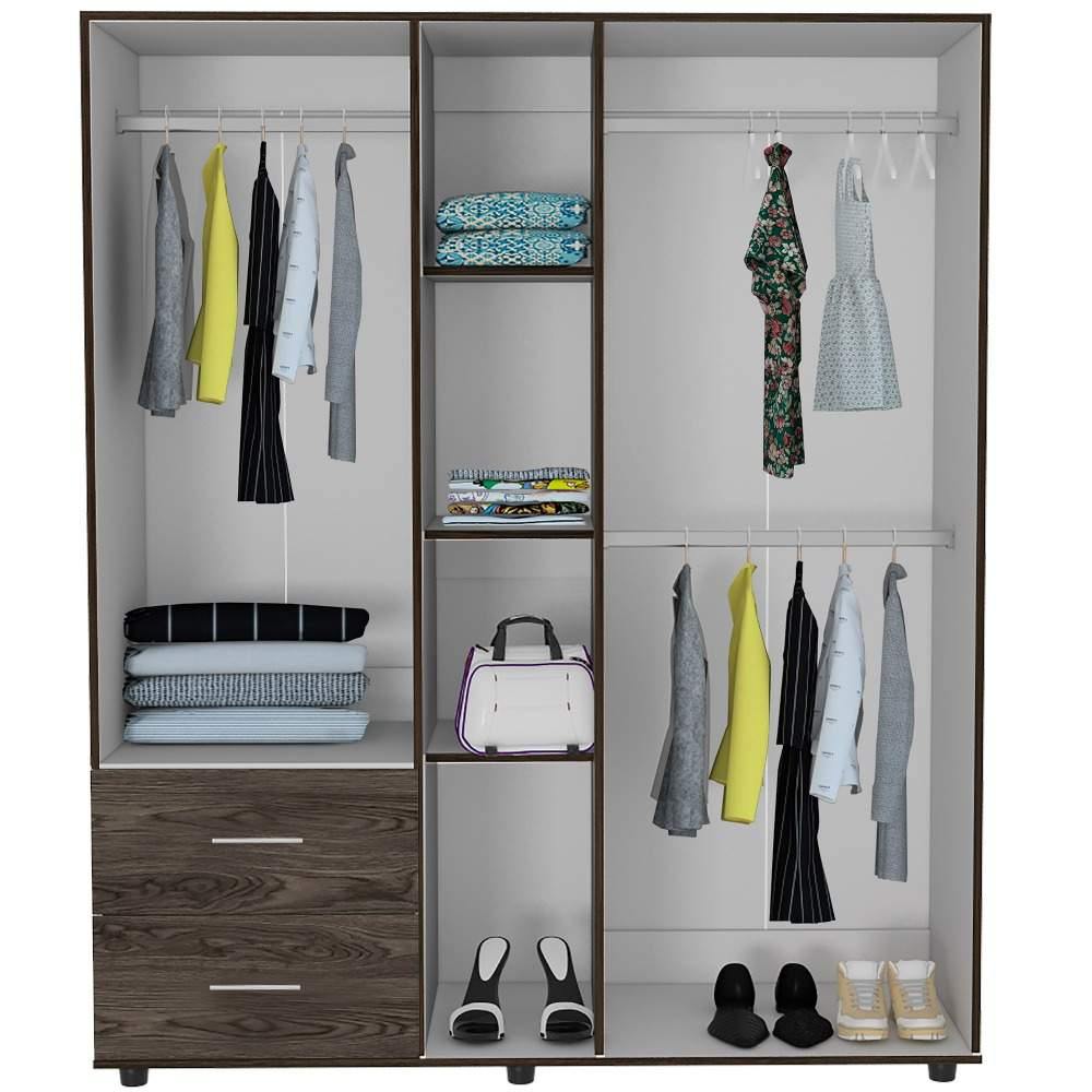Closet Delta Coñac 150 cm con Espejo y Cinco Puertas - Closets | Bylmo