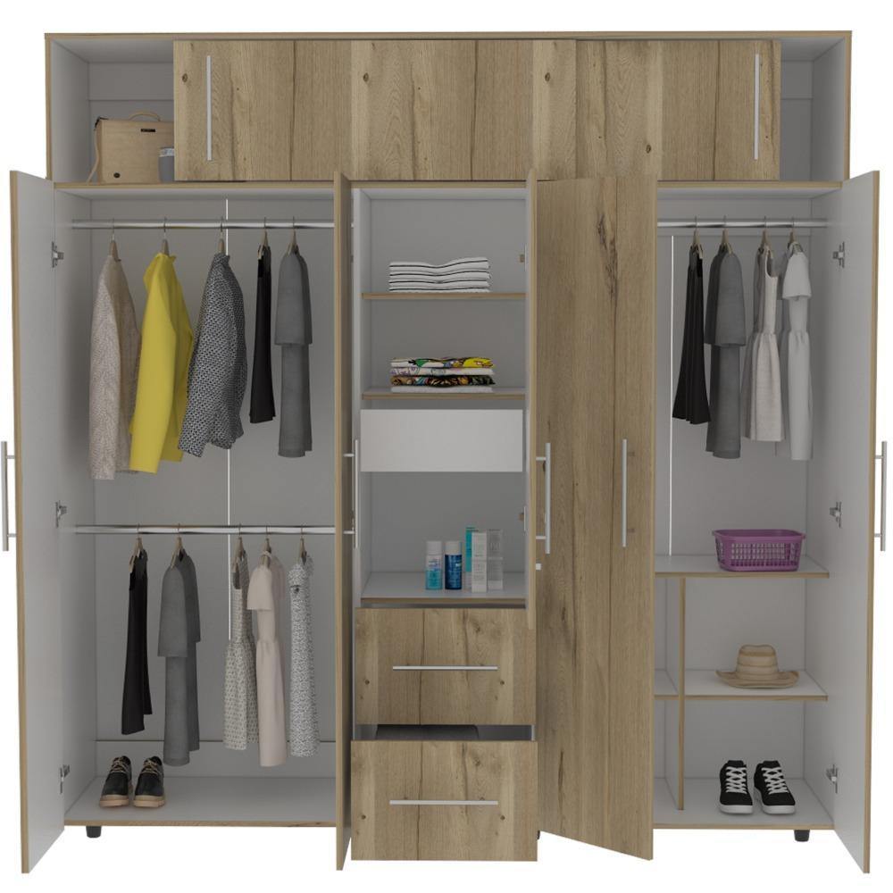 Closet Bigaf Duna 200 cm con Siete Puertas y Tres Cajones - Closets | Bylmo
