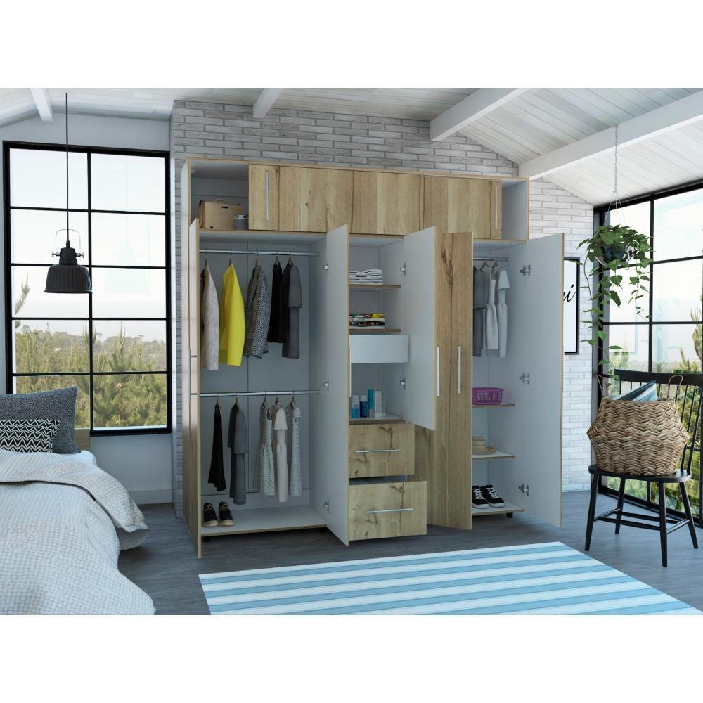 Closet Bigaf Duna 200 cm con Siete Puertas y Tres Cajones - Closets | Bylmo