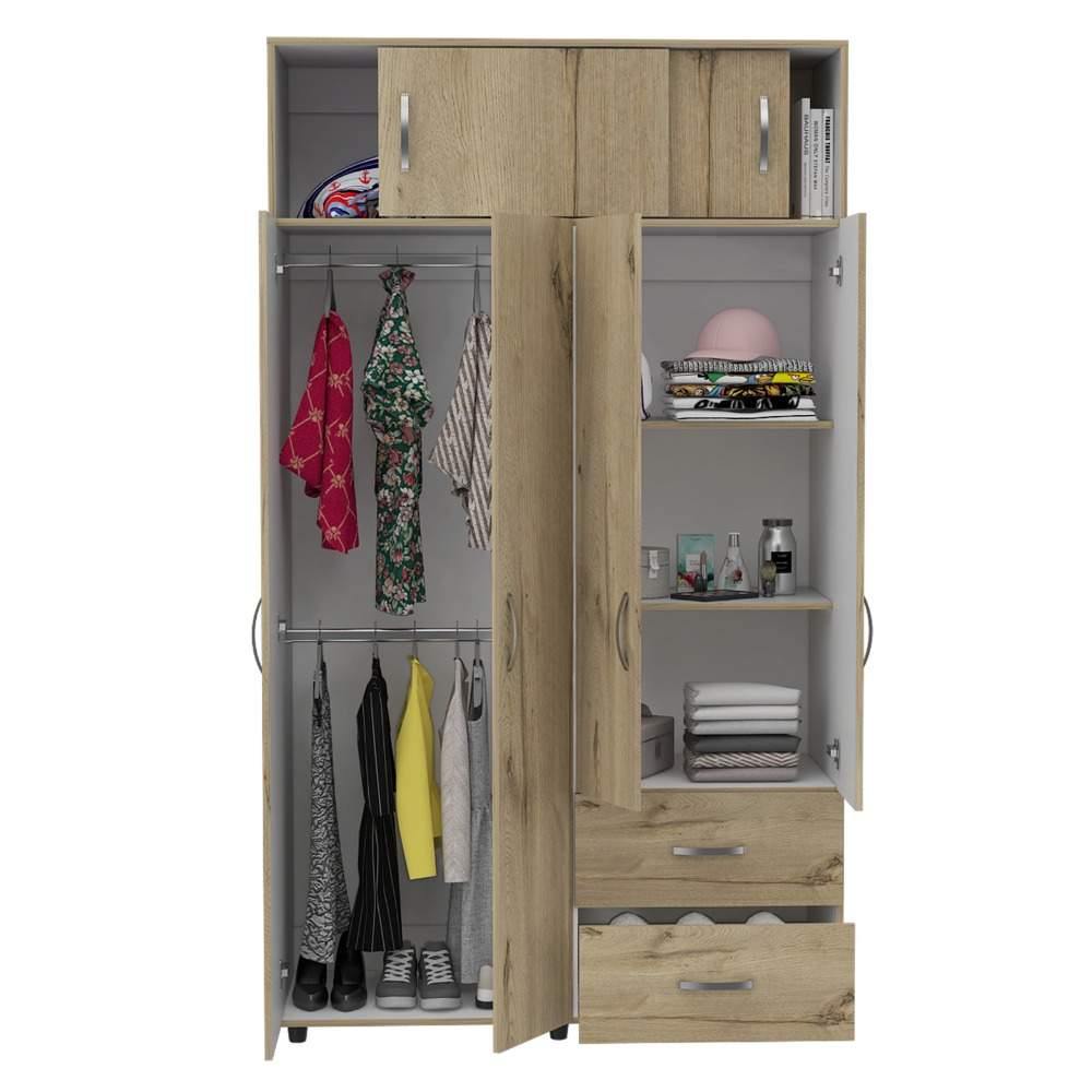 Closet Bologna Duna 120 cm con Seis Puertas y Dos Cajones - Closets | Bylmo
