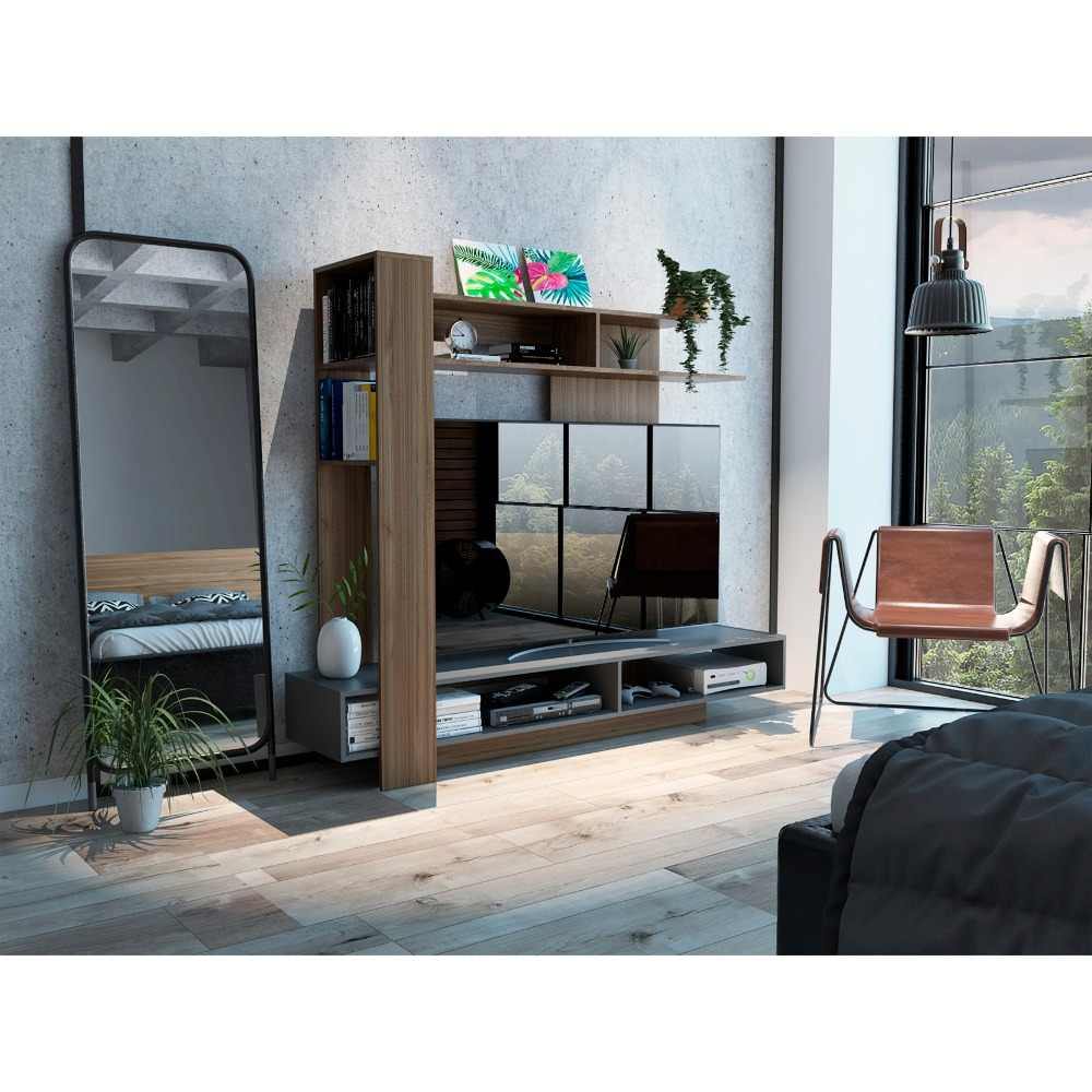 Centro de Entretenimiento Flamenco Gales y Plomo 180 cm - Muebles para TV | Bylmo