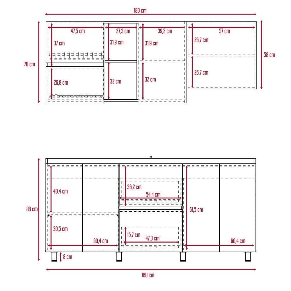 Cocina Bianca Habano 180 cm - Cocinas | Bylmo