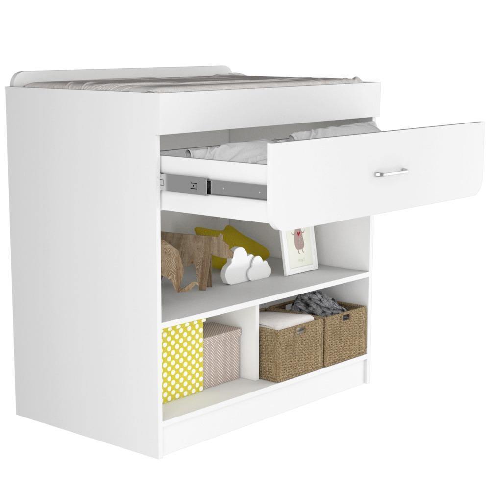 Cambiador Rosario Blanco 93.7x97.7cm De Un Hilera con Un Cajón - Cajoneras | Bylmo