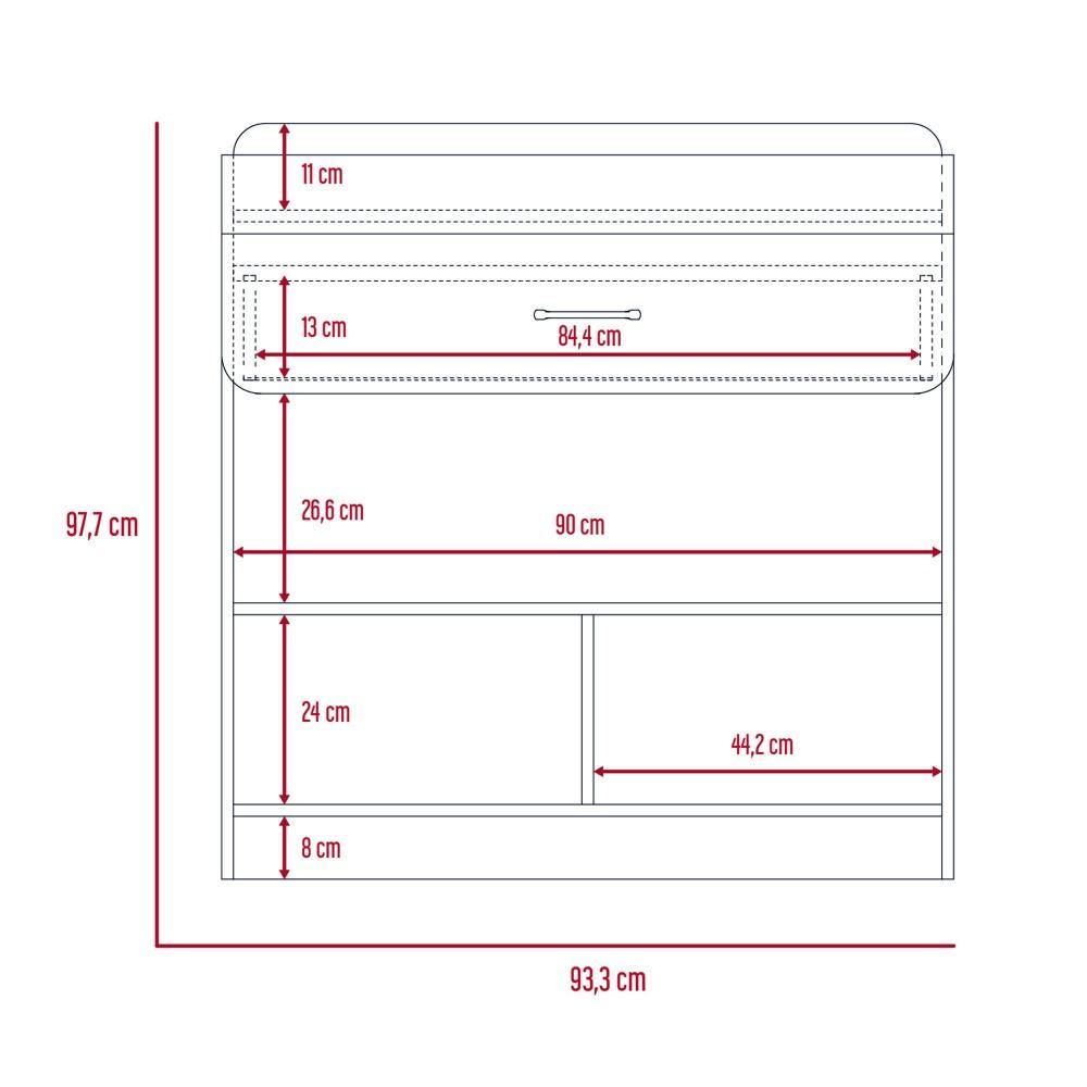 Cambiador Rosario Blanco 93.7x97.7cm De Un Hilera con Un Cajón - Cajoneras | Bylmo