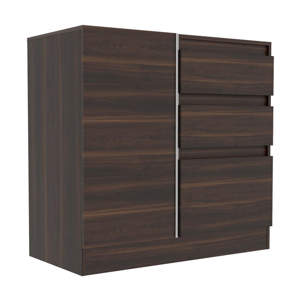 Cómoda Kamelor Habano 91 cm con Dos Cajones y Dos Puertas - Cajoneras | Bylmo