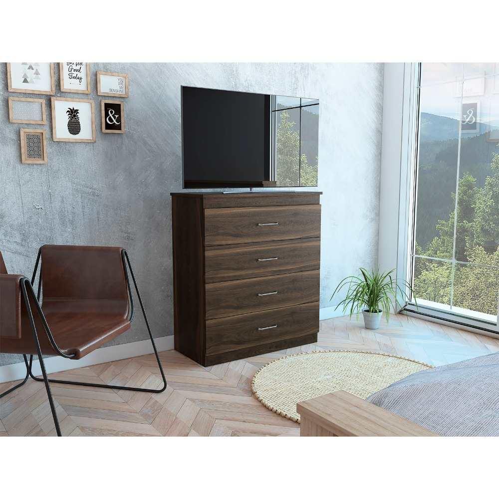 Cómoda Santino Habano 80 cm con Cuatro Cajones - Cajoneras | Bylmo