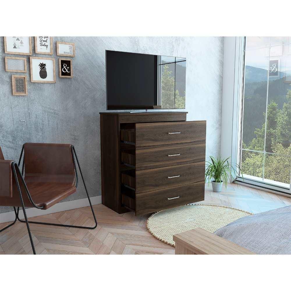 Cómoda Santino Habano 80 cm con Cuatro Cajones - Cajoneras | Bylmo