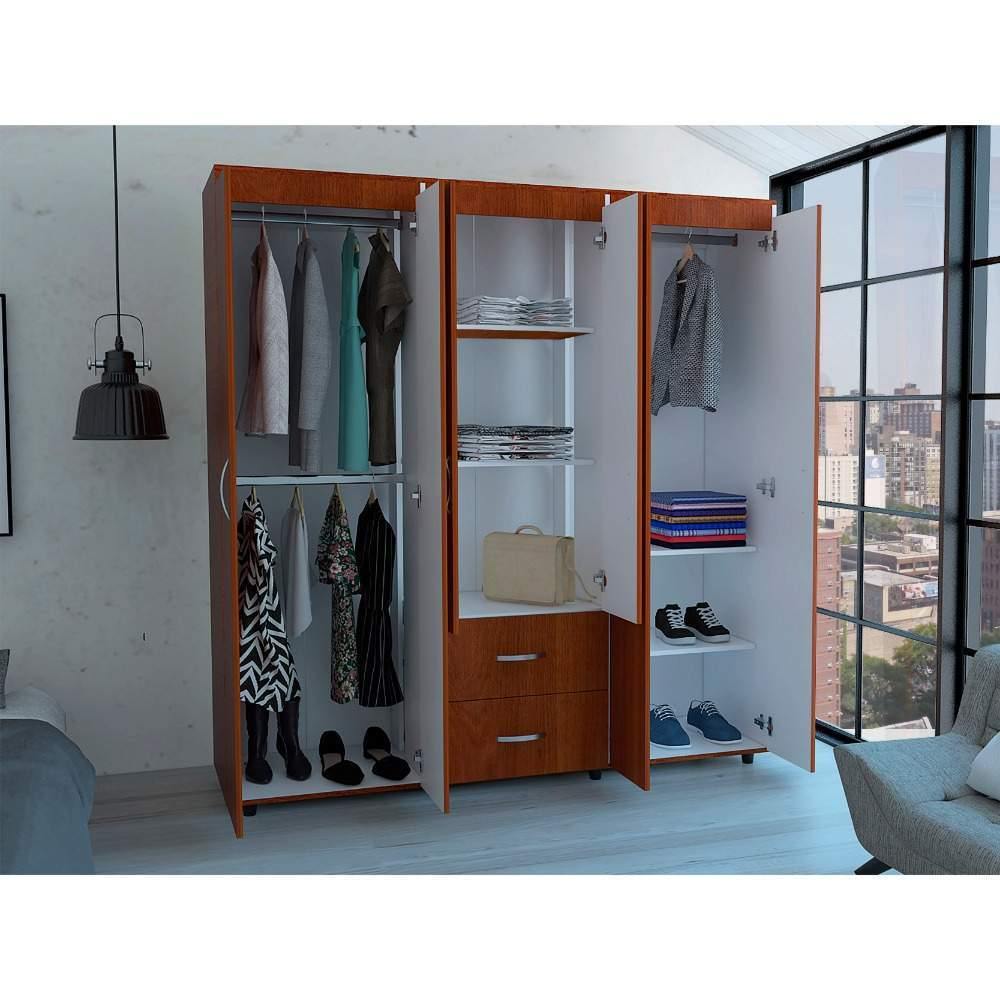 Closet Bariloche Pekan 170 cm con Seis Puertas y Dos Cajones - Closets | Bylmo