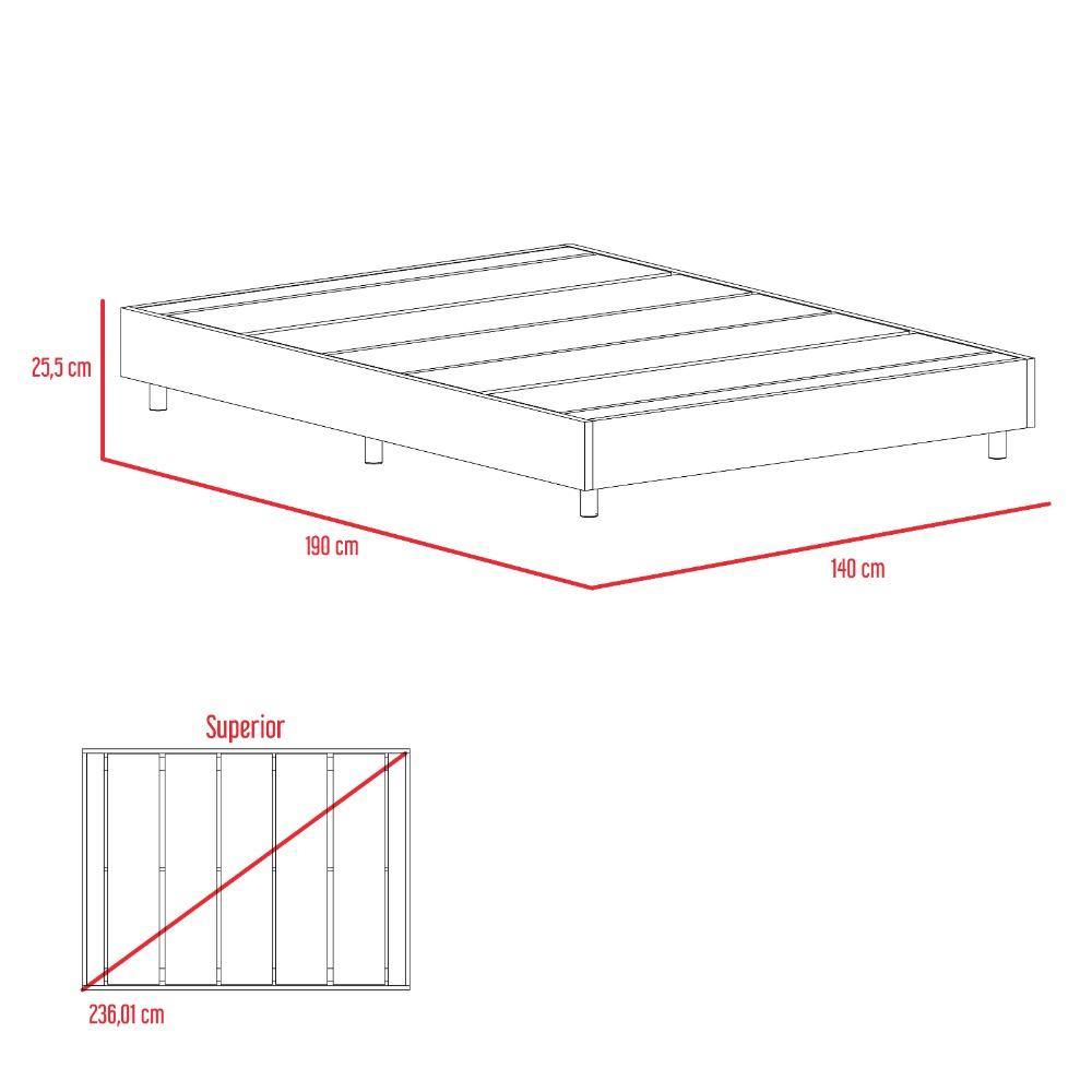 Base Cama Lugo Doble 140 cm Miel - Camas | Bylmo