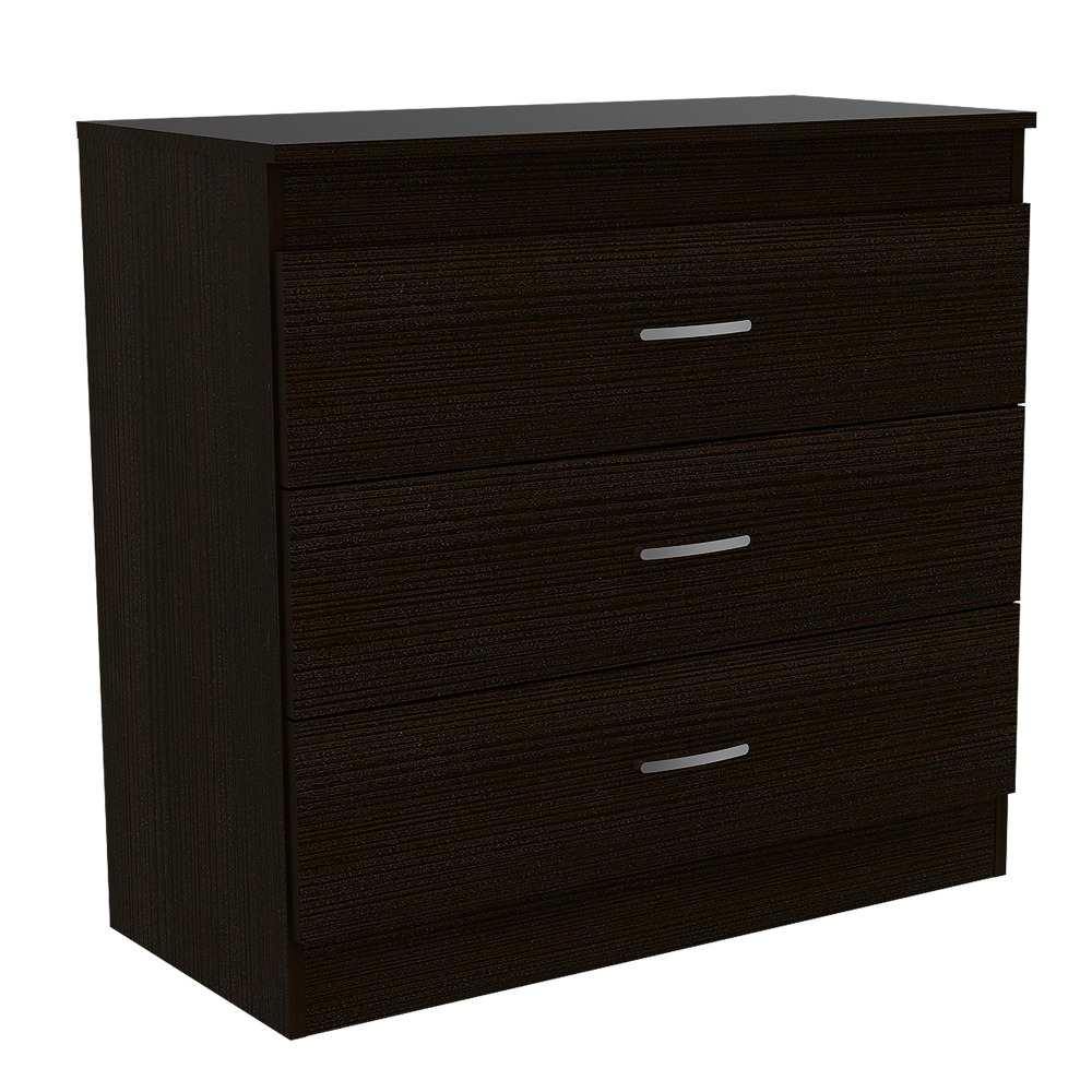 Cómoda Melia Wengue 80x75cm De Tres Hileras con Tres Cajones - Cajoneras | Bylmo