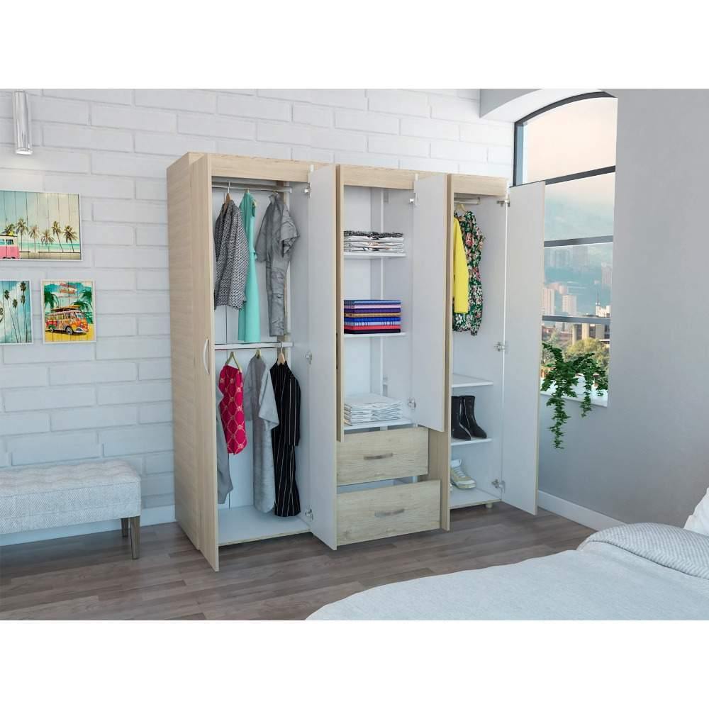 Closet Bariloche Rovere 170x180cm con 2 Cajones con 4 Entrepaños - Closets | Bylmo