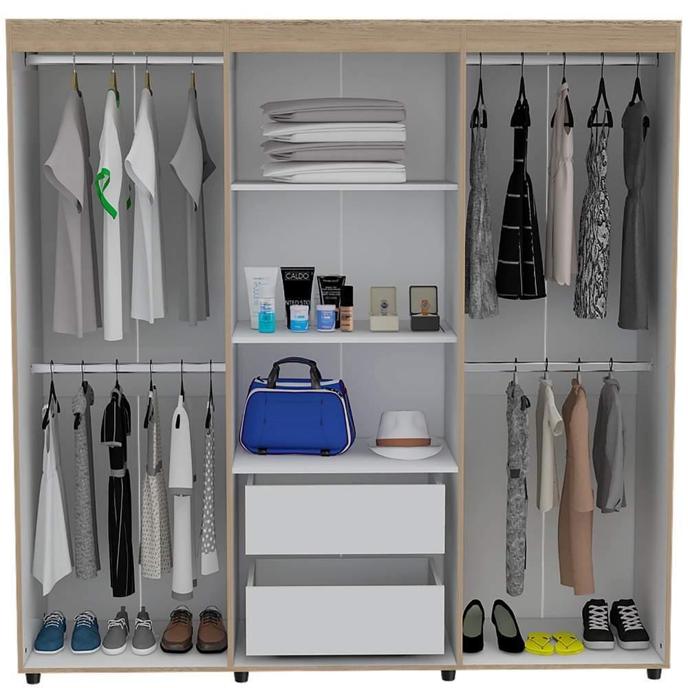 Closet Amatista Rovere 180 cm con Seis Puertas Y Dos Cajones - Closets | Bylmo