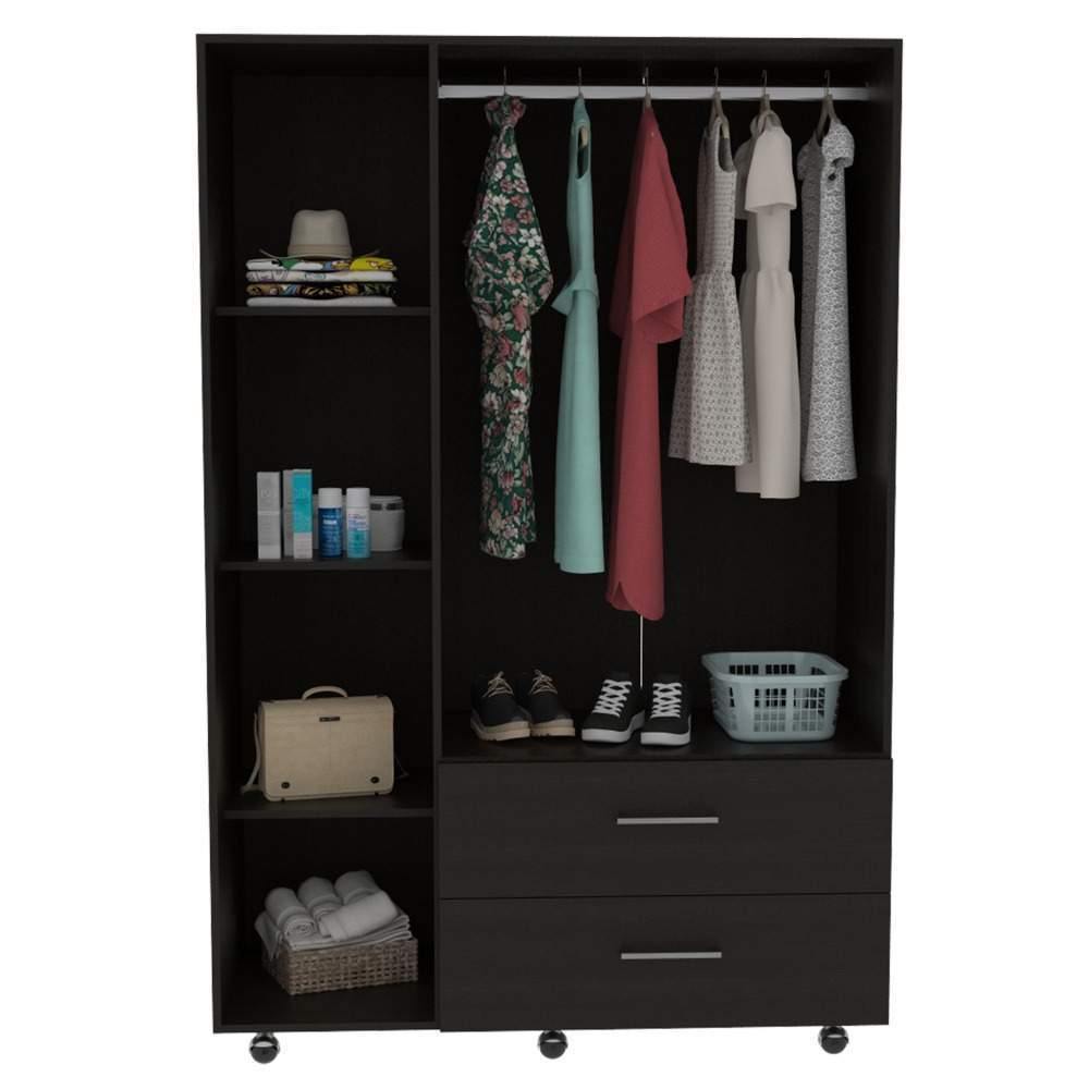 Closet Torino Wengue 120 cm con Seis Puertas y Dos Cajones - Closets | Bylmo