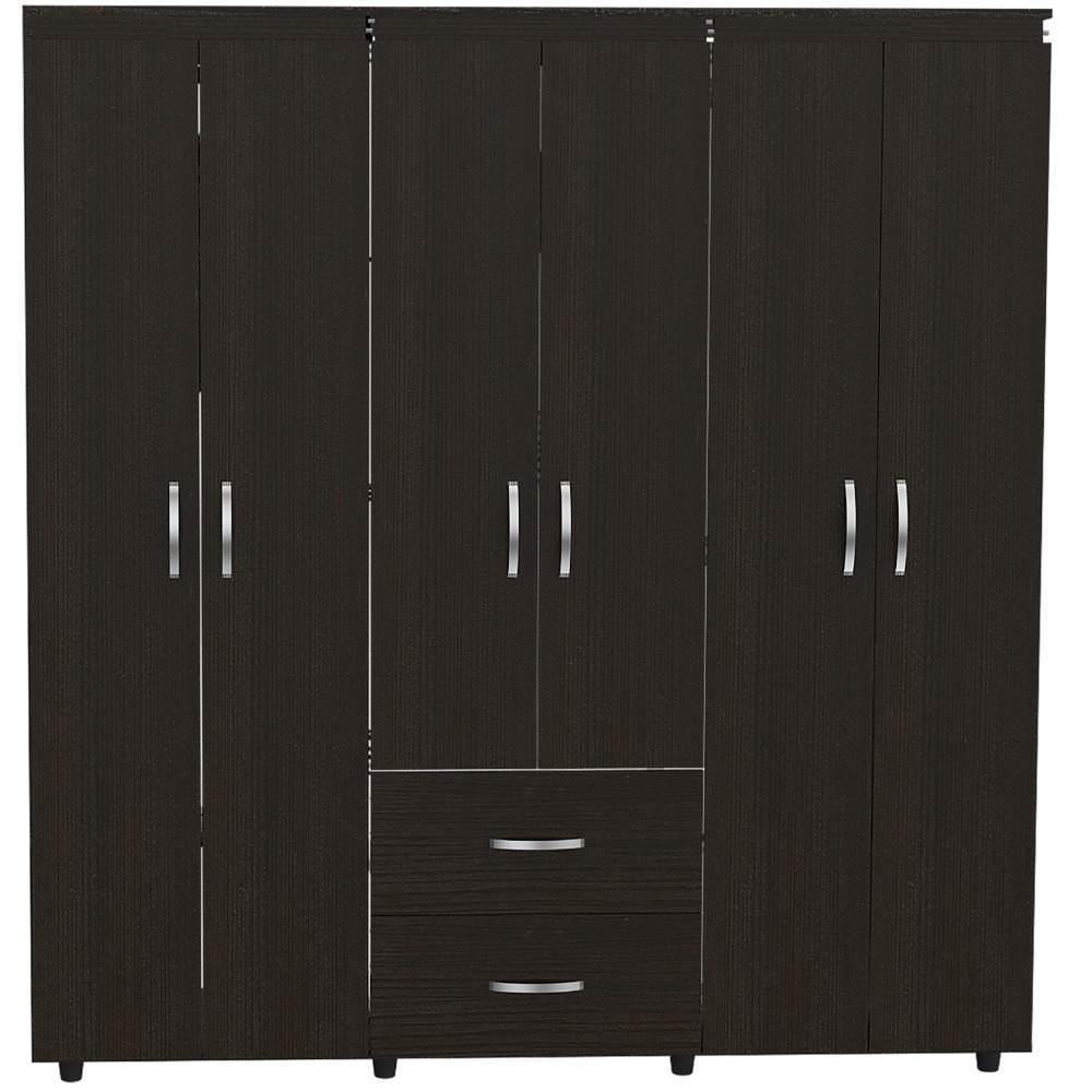Closet Bariloche Wengue 170.3x180cm con 2 Cajones con 3 Entrepaños - Closets | Bylmo