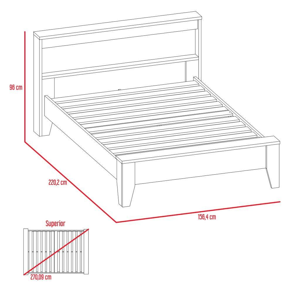 Cama Ponova Doble 140 cm Wengue - Camas | Bylmo