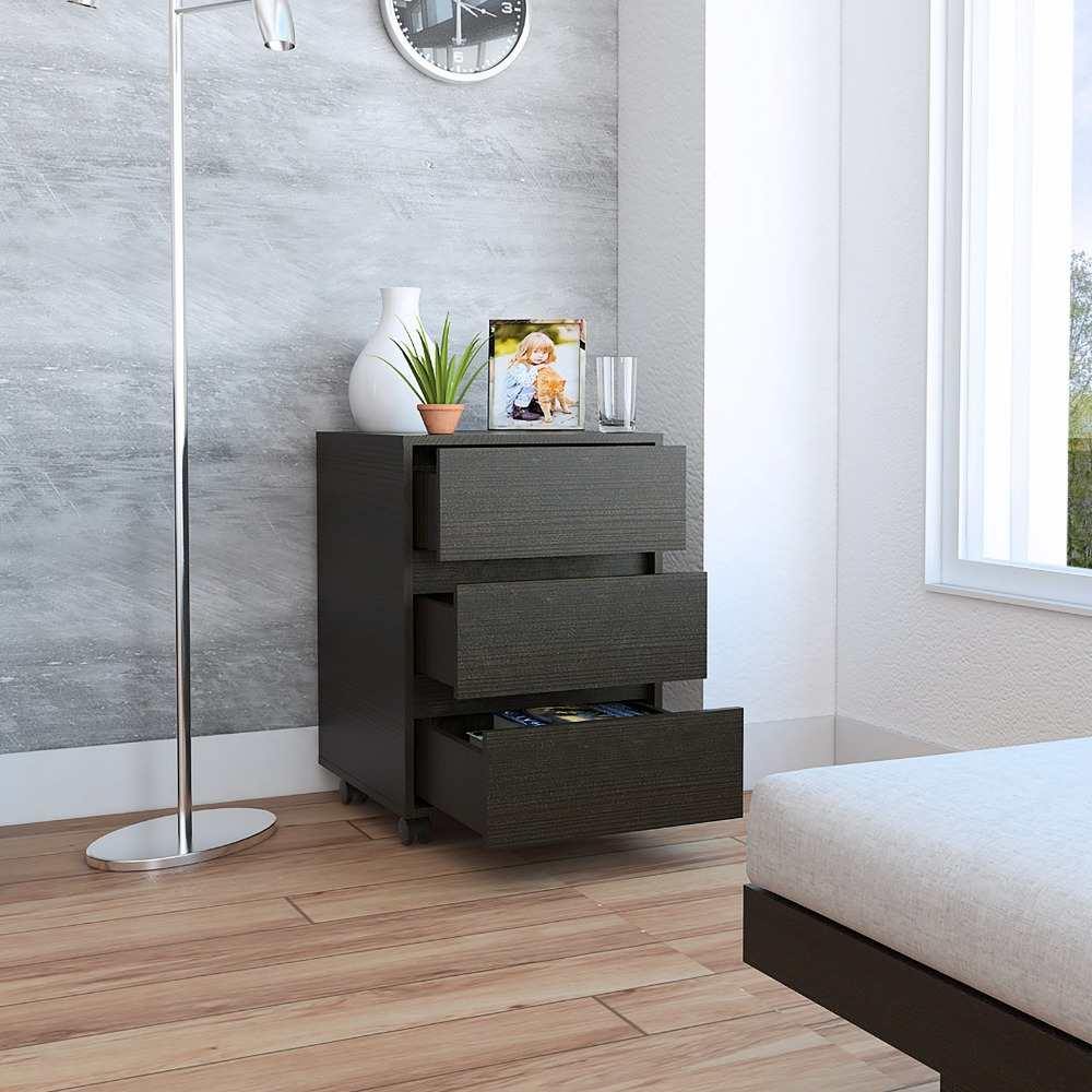 Archivador Office Wengue 46.4x45.6cm con Tres Cajones - Escritorios y Archivadores | Bylmo