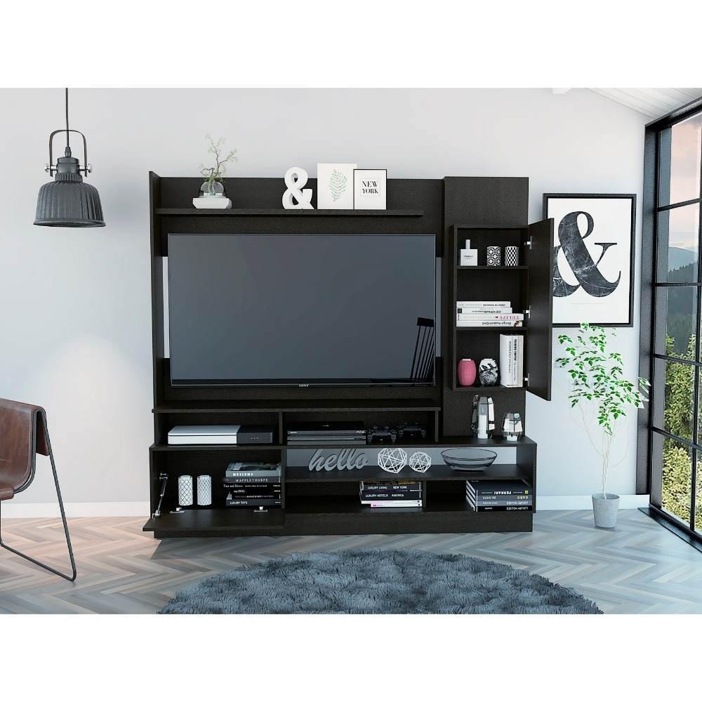 Centro de Entretenimiento Ravena Wengue 180 cm con Dos Puertas - Muebles para TV | Bylmo