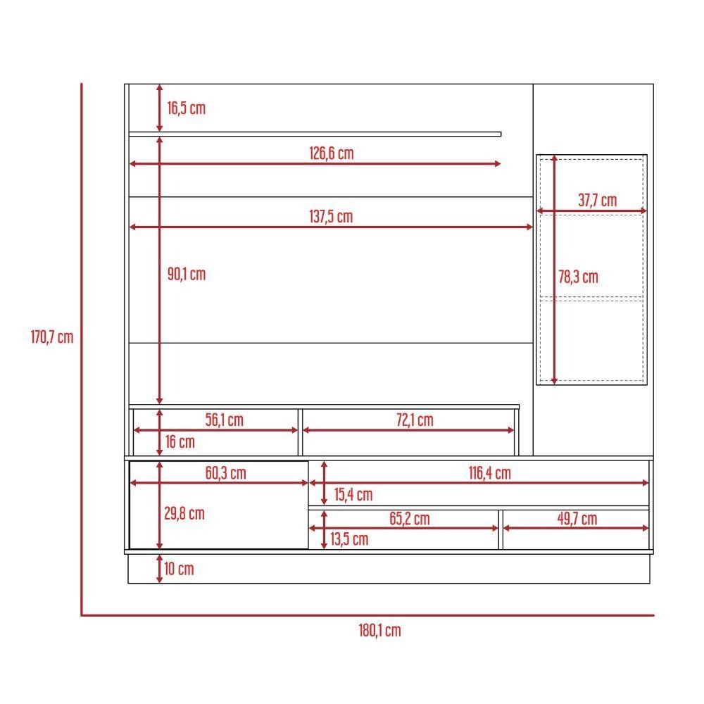 Centro de Entretenimiento Ravena Wengue 180 cm con Dos Puertas - Muebles para TV | Bylmo