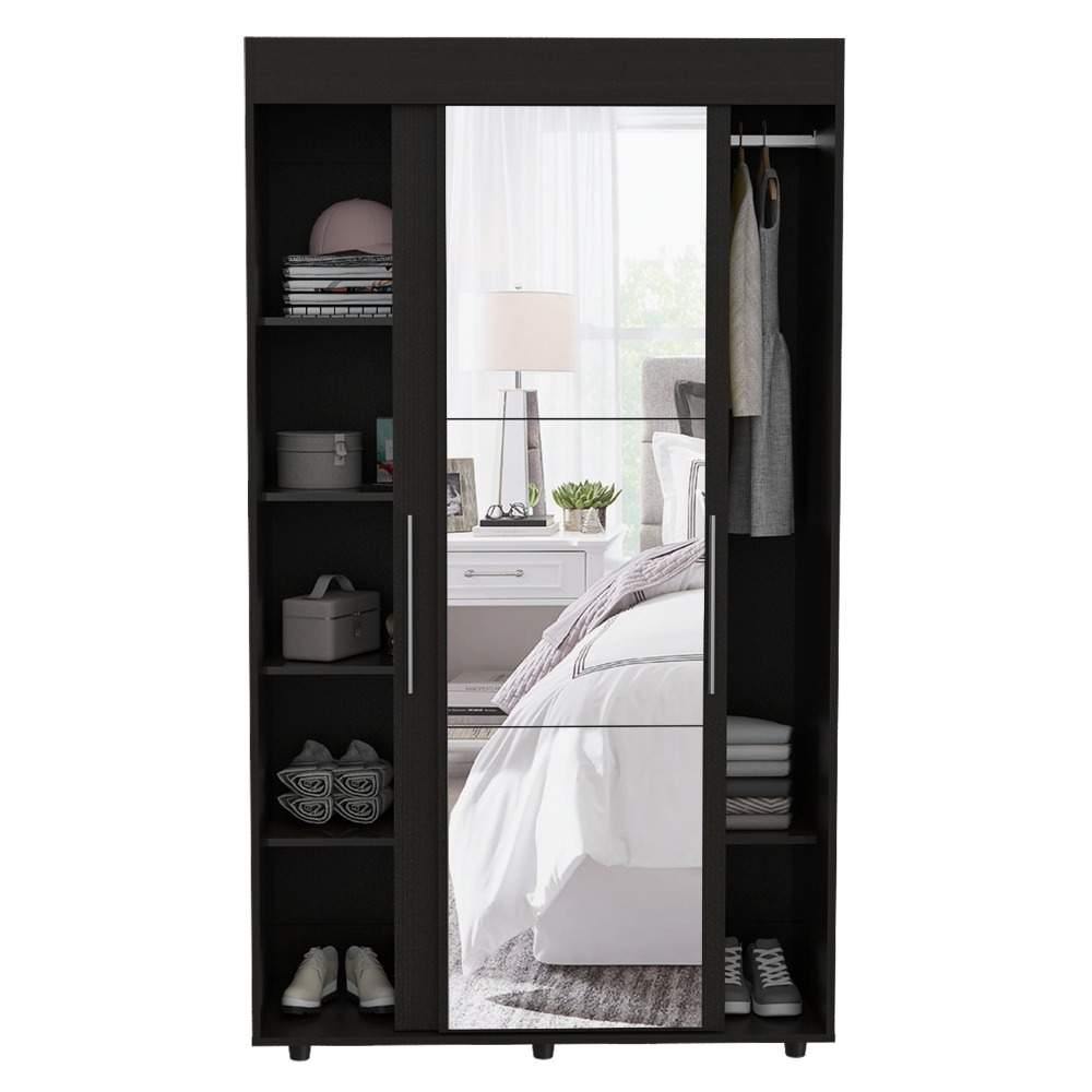 Closet Bennet Wengue 105 cm con Espejo y Dos Puertas - Closets | Bylmo