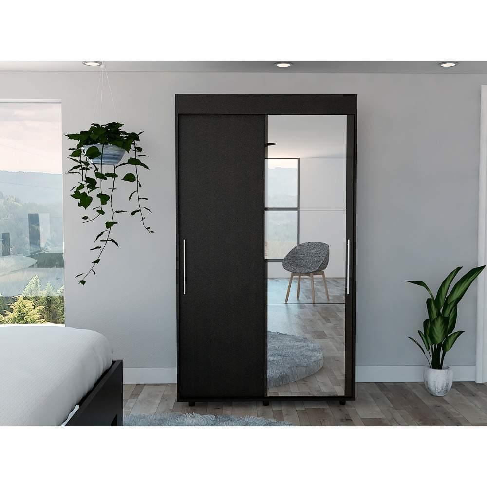 Closet Bennet Wengue 105 cm con Espejo y Dos Puertas - Closets | Bylmo