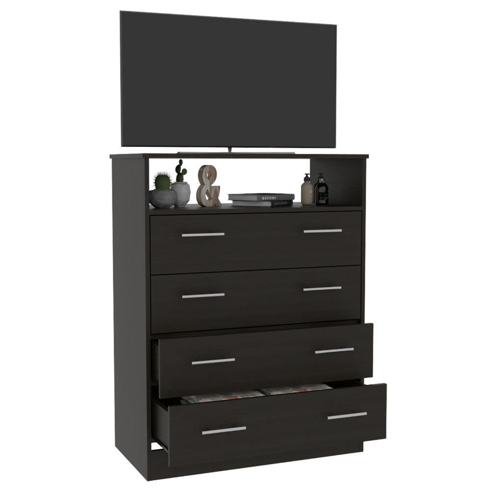 Cómoda Perú Wengue 91 cm con Cuatro Cajones y Una Puerta - Cajoneras | Bylmo