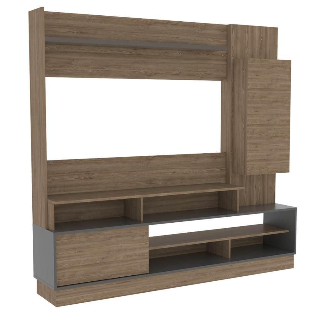 Centro de Entretenimiento Ravena Miel y Plomo 180 cm con Dos Puertas - Muebles para TV | Bylmo