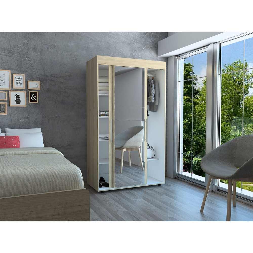 Closet Bennet Rovere 105 cm con Espejo y Dos Puertas - Closets | Bylmo