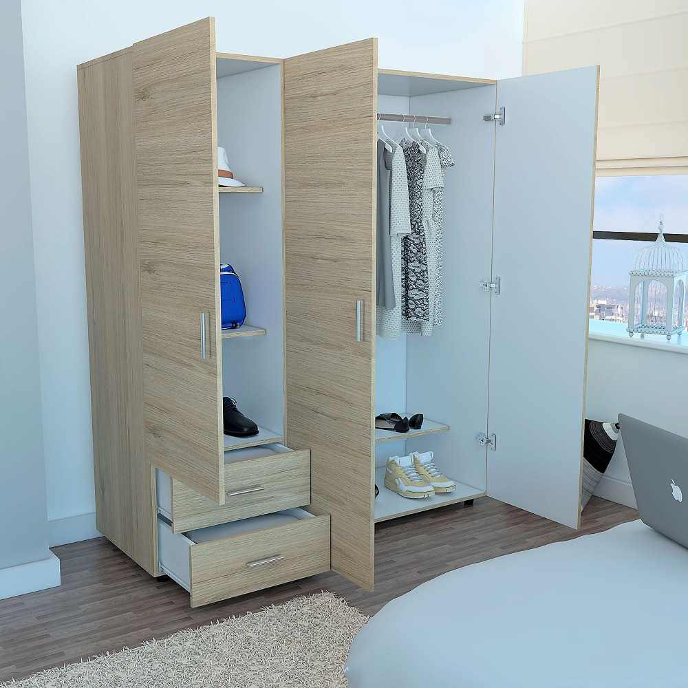 Closet Dassel Rovere 140.1x161.5cm con 2 Cajones con 3 Entrepaños - Closets | Bylmo