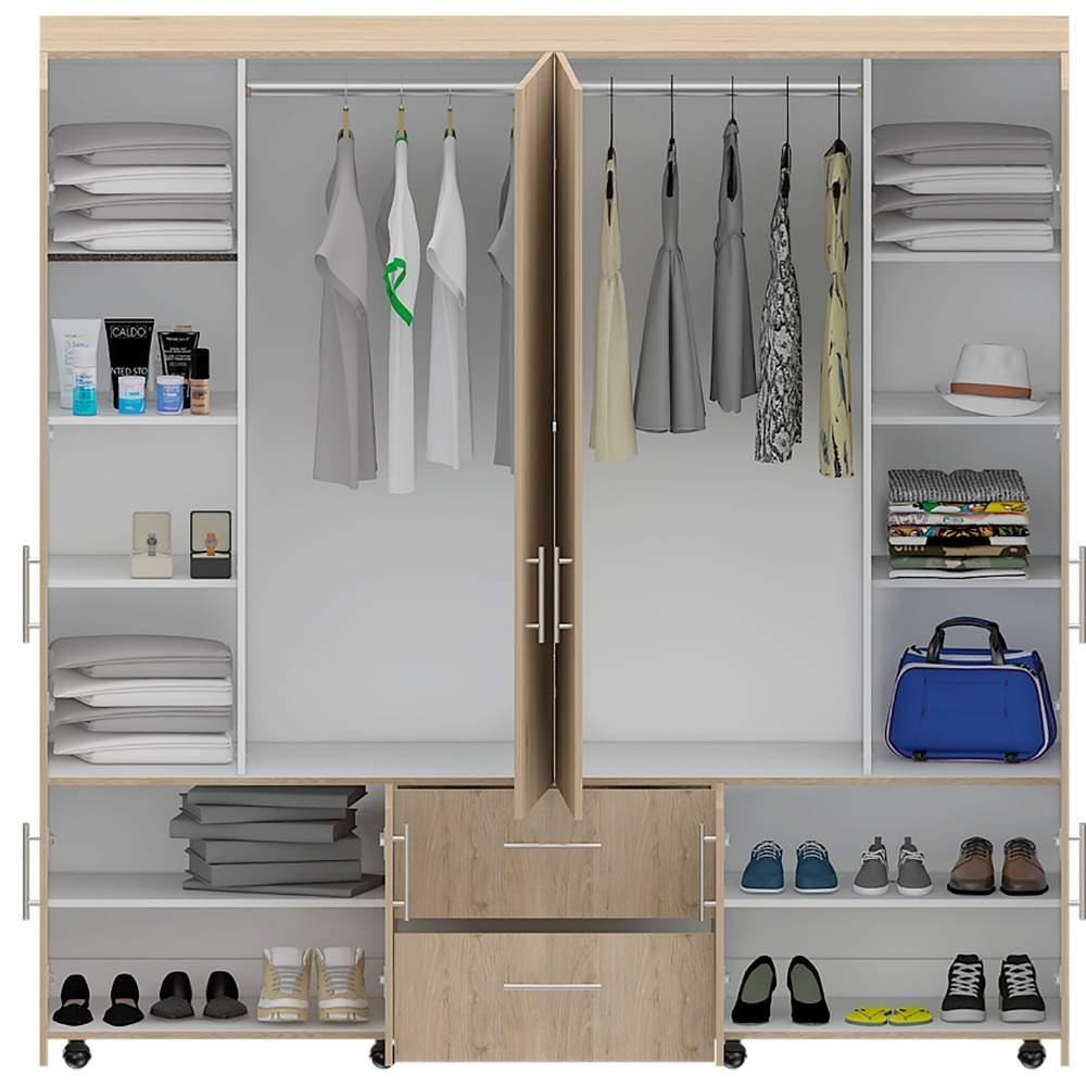 Closet Cantelmo Rovere 200x200cm con 4 Cajones con 8 Entrepaños - Closets | Bylmo