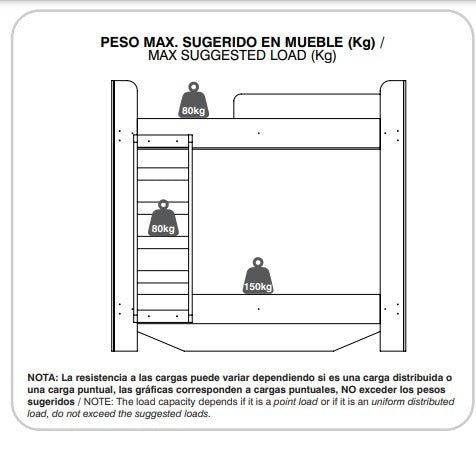 Camarote Palmetto Rovere y Siena 116.1x185.1cm para Colchón Sencillo sin Colchón y sin Cabecero - Camas | Bylmo