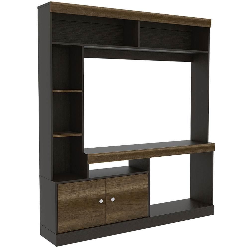 Centro de Entretenimiento Dante Wengue 180x180cm Para TV Hasta 55 Pulgadas con Un Cajón - Muebles para TV | Bylmo