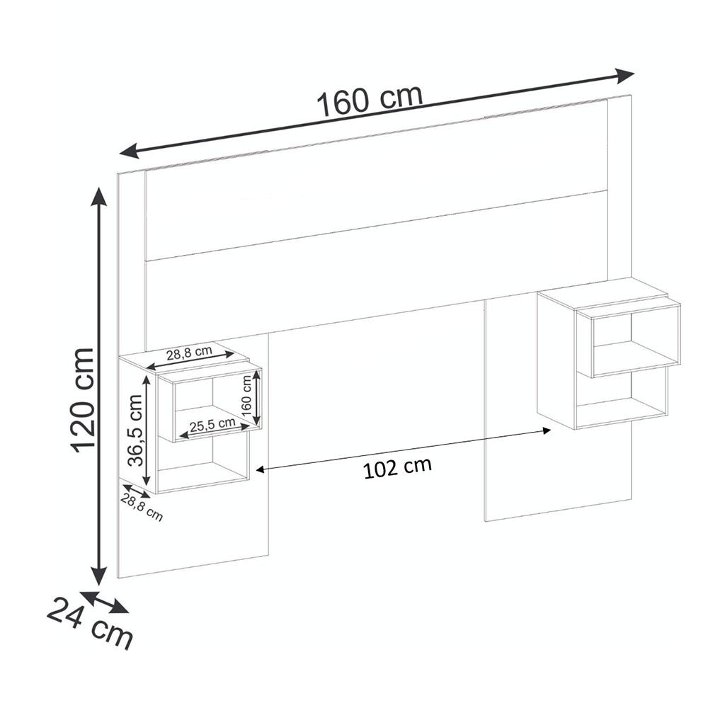 Cabecero Extendible Líbano Sencilla 100 cm a Doble 140 cm Blanco con Salmón con Mesas de Noche - Camas y Cabeceros | Bylmo