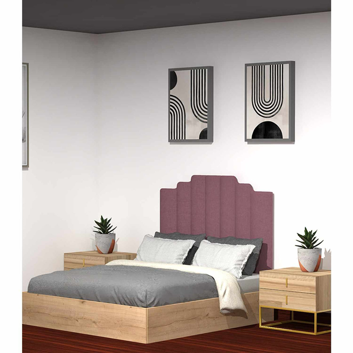 Cabecero Berlín Doble 140 cm Rosa Flotante - Camas y Cabeceros | Bylmo