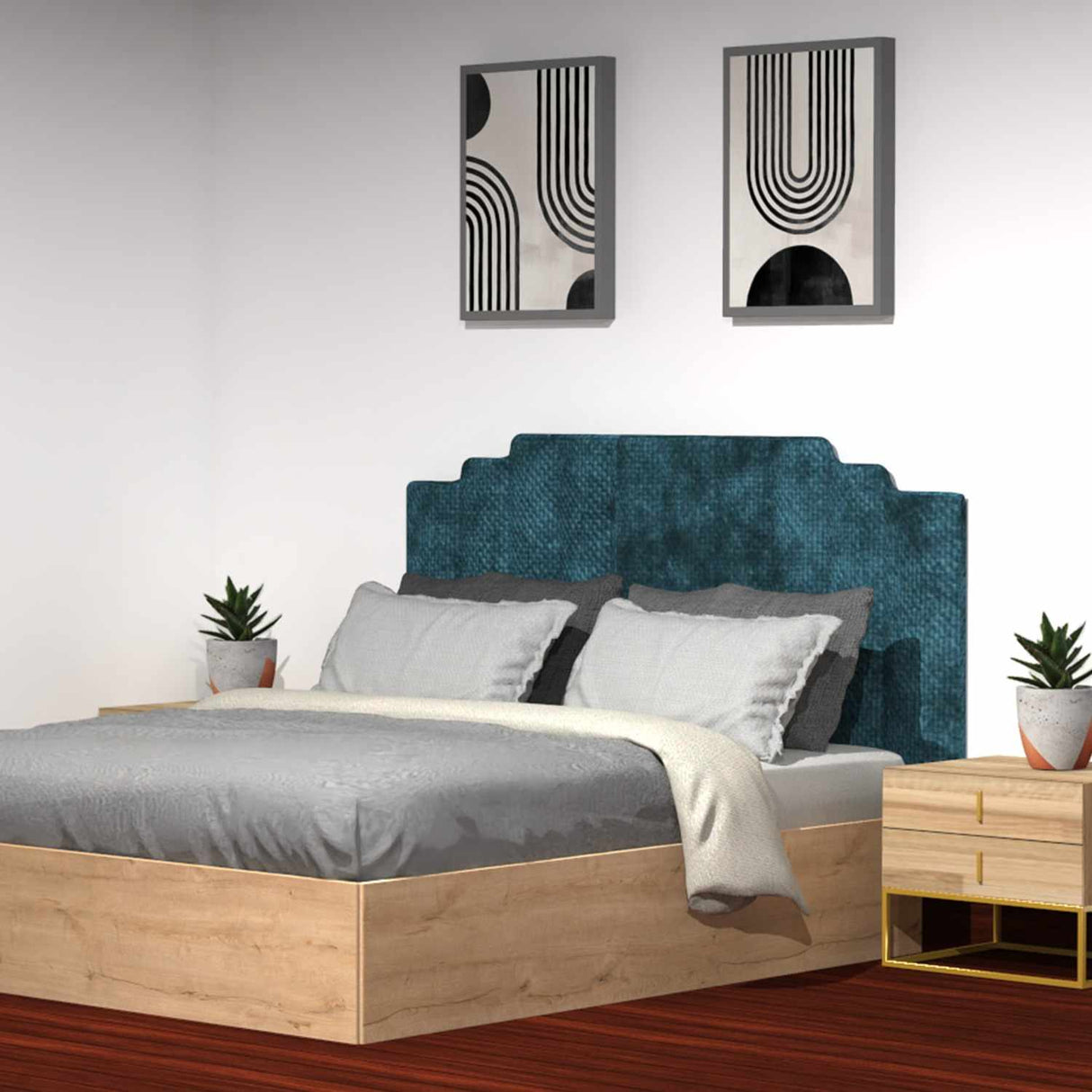 Cabecero Berlín Queen 160 cm Verde Flotante - Camas y Cabeceros | Bylmo