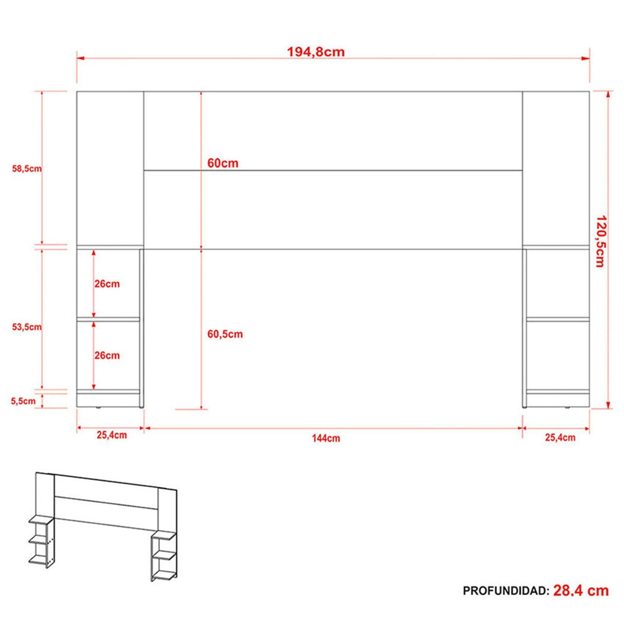 Cabecero Phoenix Teca 195x121cm Liso para Cama Doble - Camas y Cabeceros | Bylmo