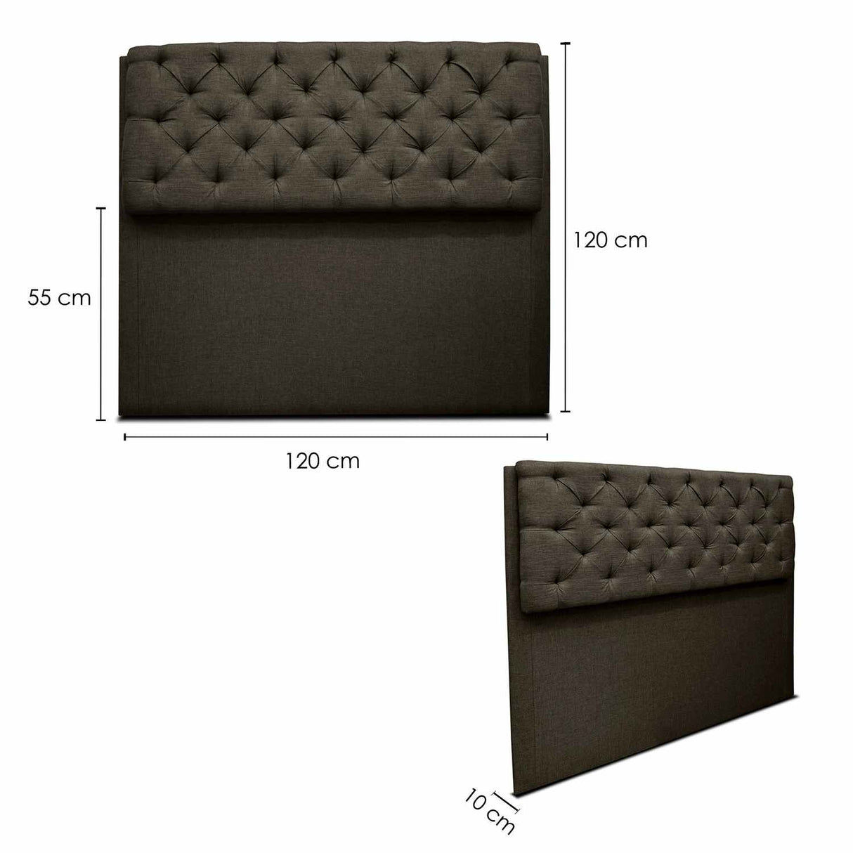 Cabecero Dreamer Semidoble 120 cm Café de Piso Tela Resistente - Camas y Cabeceros | Bylmo