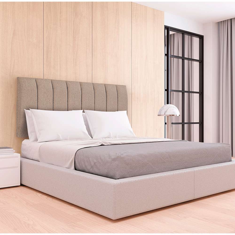 Cabecero Flotante Orvieto Doble 140 cm Beige Tela Resistente - Camas y Cabeceros | Bylmo