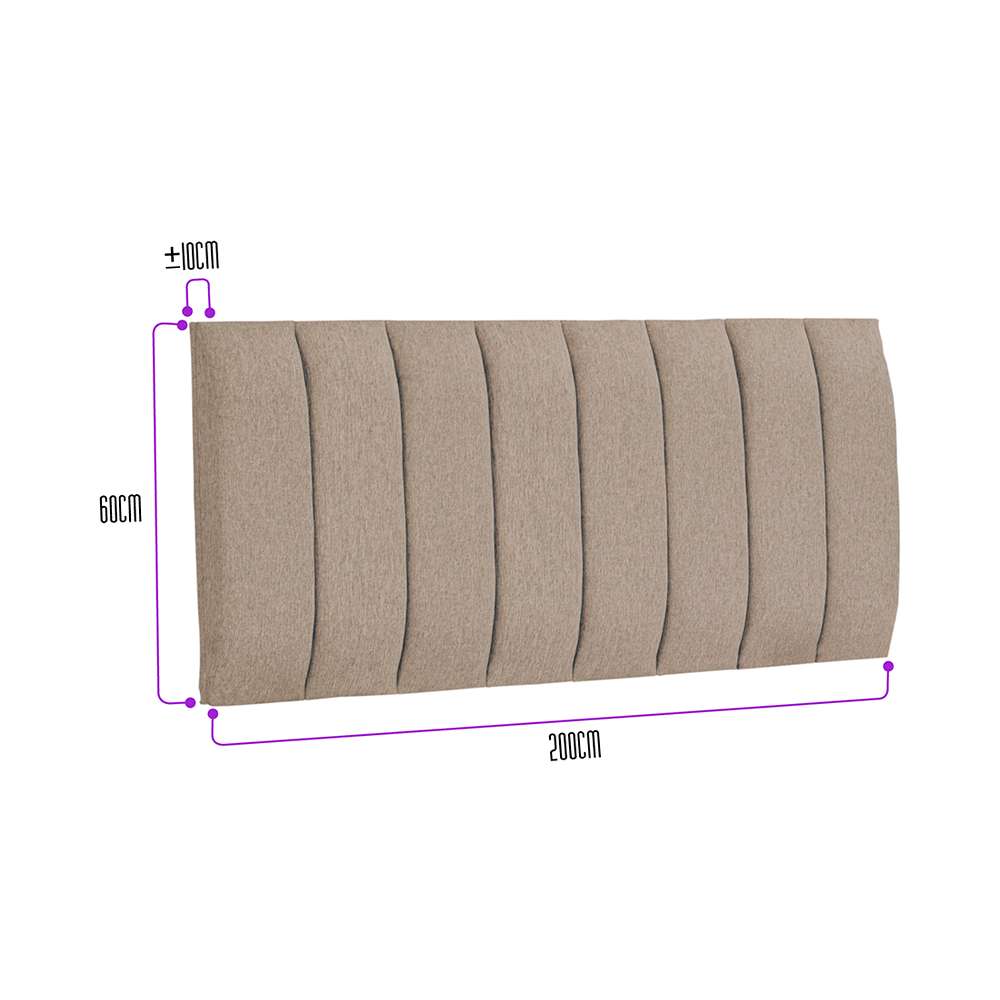 Cabecero Flotante Orvieto King 200 cm Beige Tela Resistente - Camas y Cabeceros | Bylmo