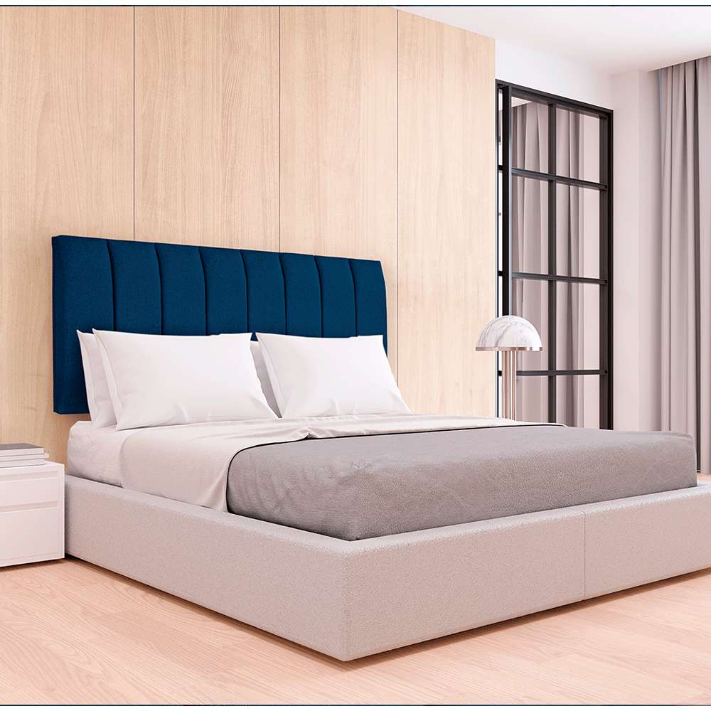 Cabecero Flotante Orvieto Sencilla 100 cm Azul Tela Resistente - Camas y Cabeceros | Bylmo