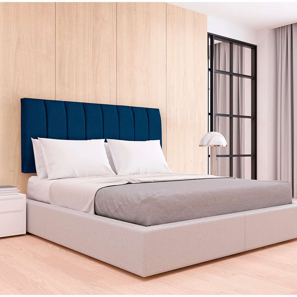 Cabecero Flotante Orvieto Queen 160 cm Azul Tela Resistente - Camas y Cabeceros | Bylmo