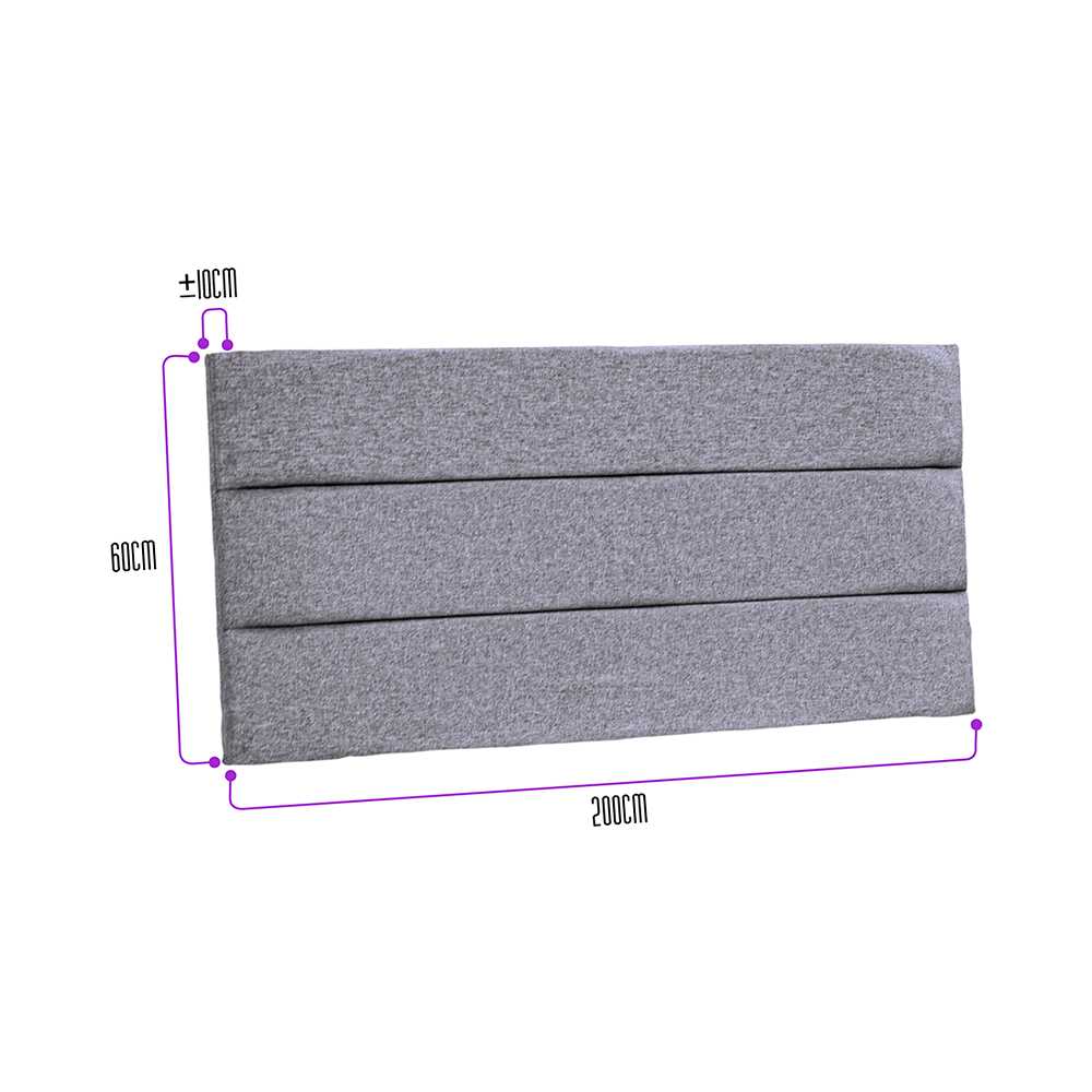 Cabecero Flotante Portofino King 200 cm Gris Tela Resistente - Camas y Cabeceros | Bylmo