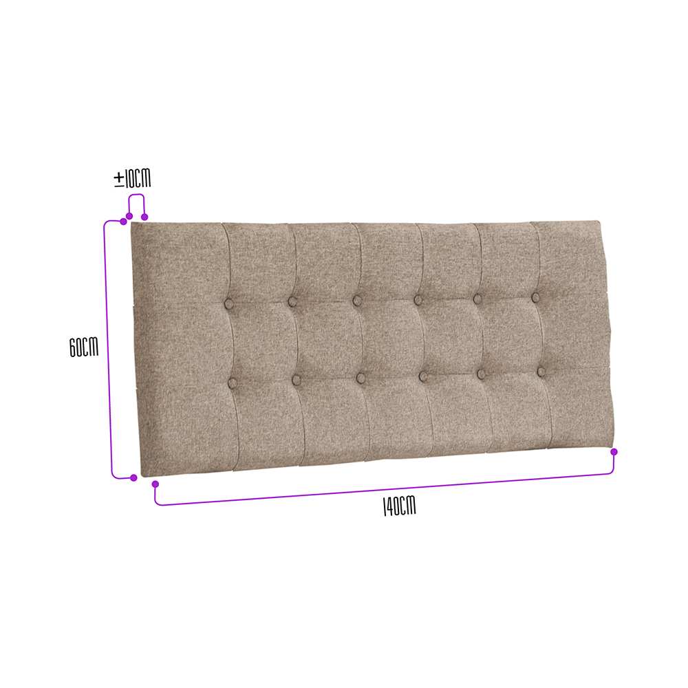 Cabecero Flotante Varena Doble 140 cm Beige Tela Resistente - Camas y Cabeceros | Bylmo